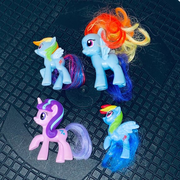 My Little Pony Lot 4 ponies toy figures Rainbow Dash Starlight Glimmer - Picture 7 of 8